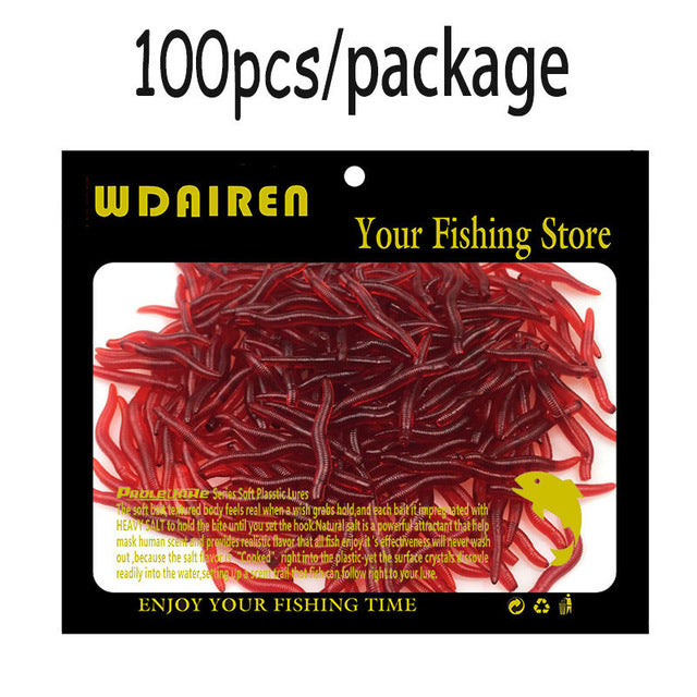 Silicone Red Earthworm Bait